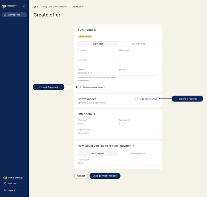 Create offer blank