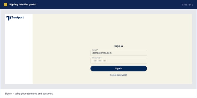 Sign In-Step 1
